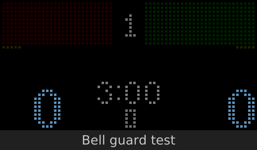 Example timeline display for epee showing bell guard hits, valid hits, and late hits.